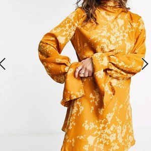 Free People Aries Long Sleeve Backless Mini Dress